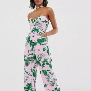 ASOS DESIGN bandeau button front jumpsuit